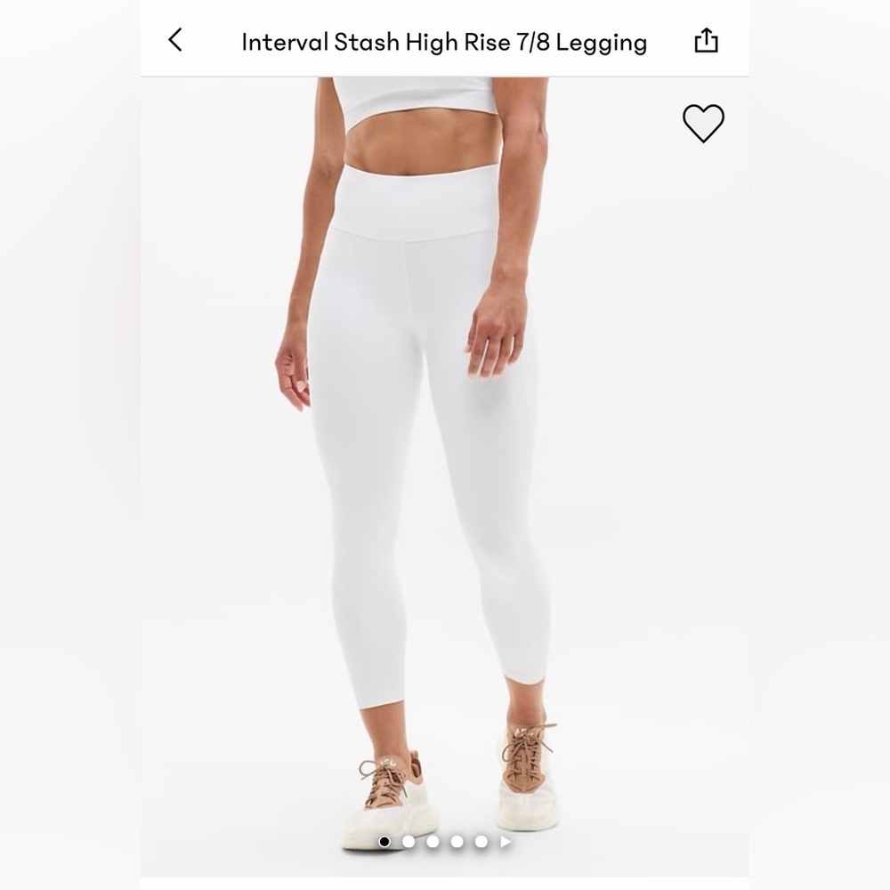 Athleta Interval Stash 7/8 Tight Leggings in White